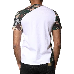 White Camouflage Stars Crew Neck T-shirt