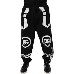 Black Logo Cotton Jogger Sweatpants Pants