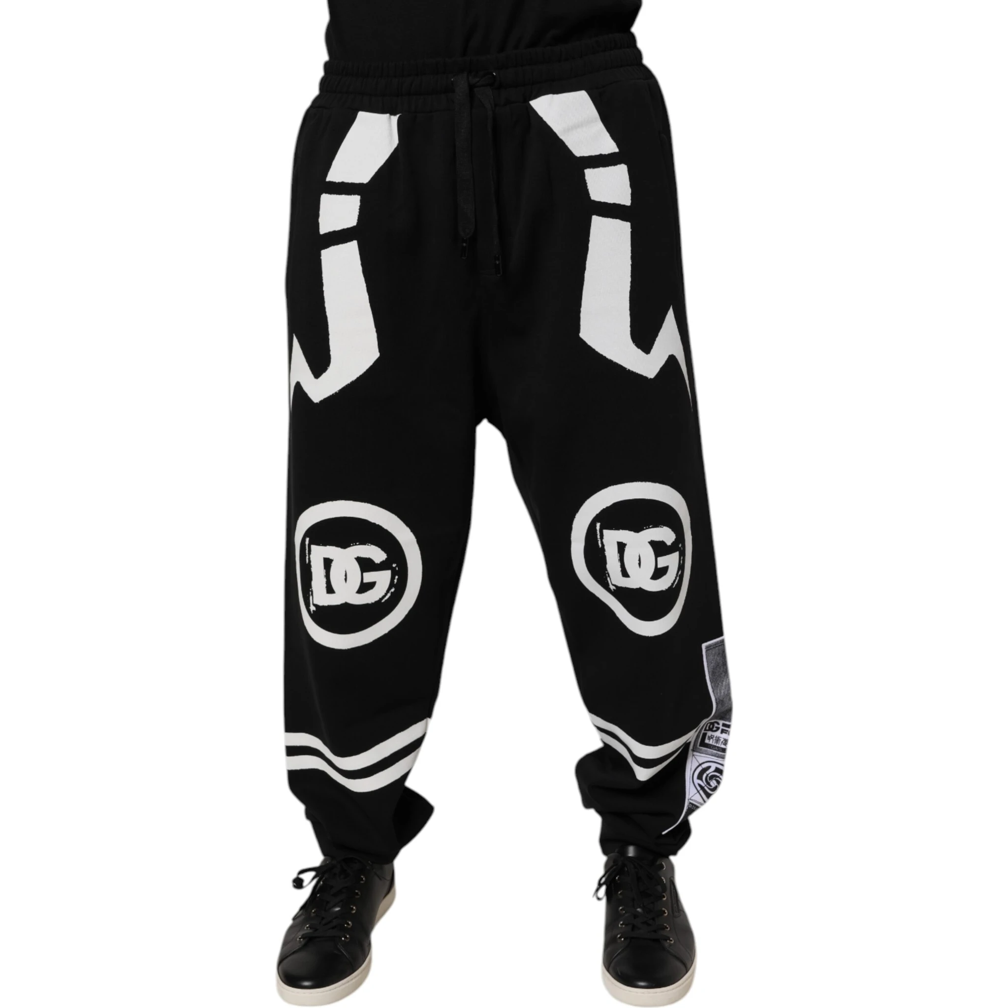 Black Logo Cotton Jogger Sweatpants Pants
