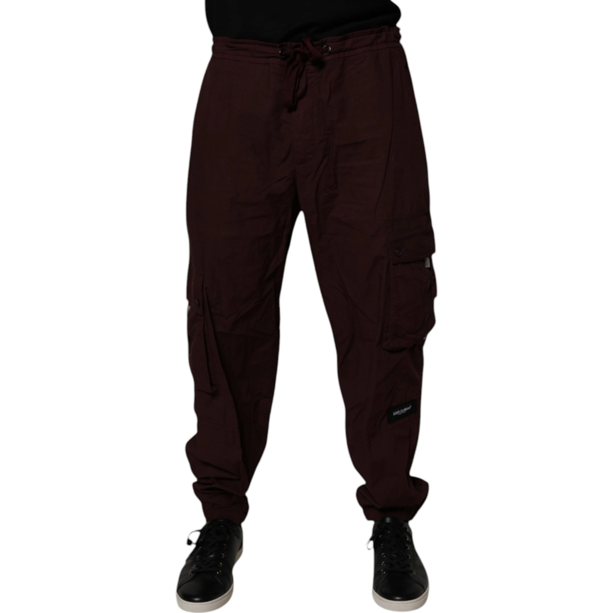 Maroon Cotton Cargo Jogger Sweatpants Pants