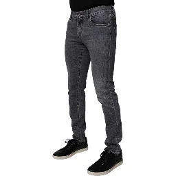 Dark Gray Cotton Stretch Skinny Denim Jeans