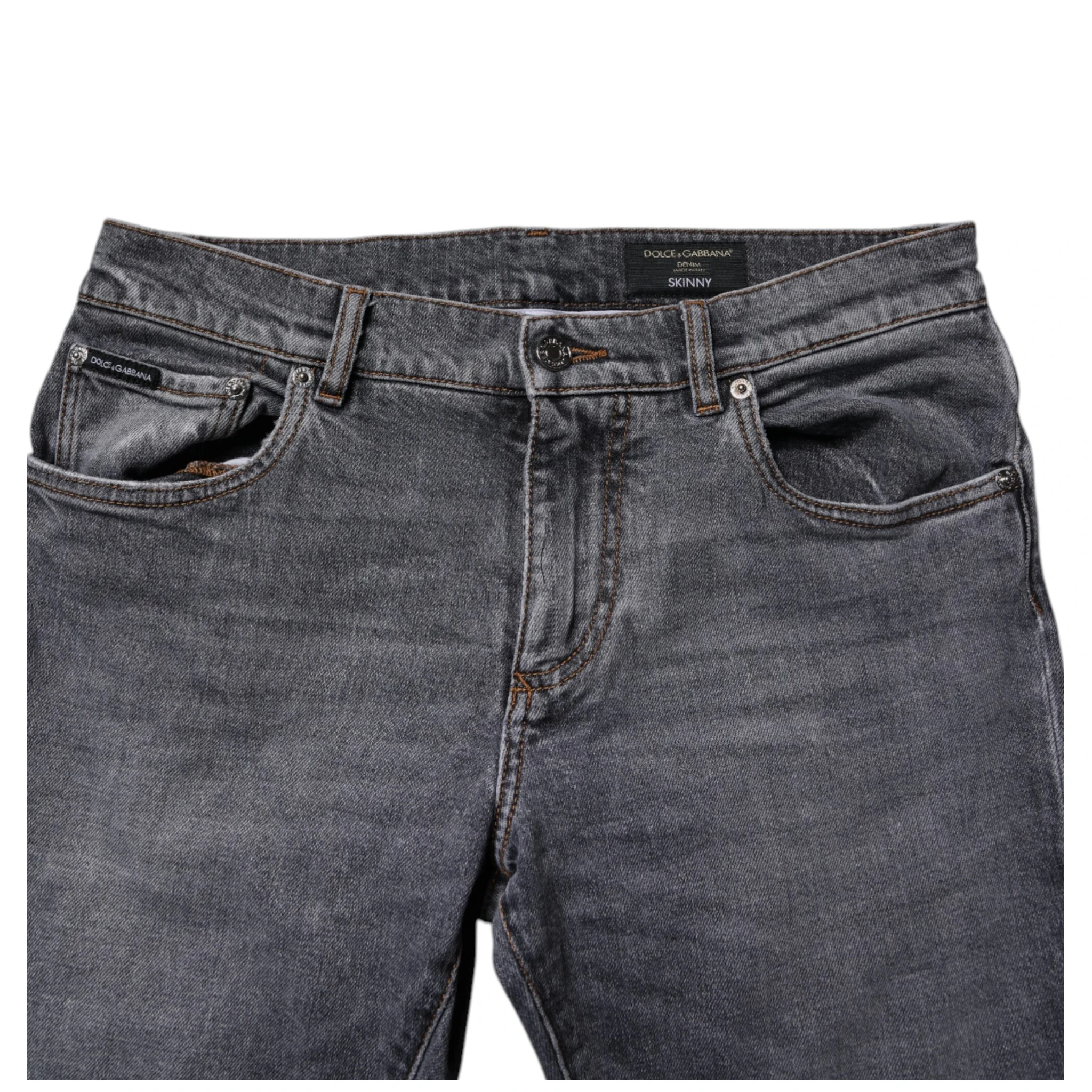 Dark Gray Cotton Stretch Skinny Denim Jeans