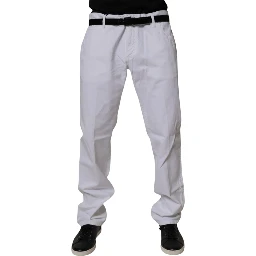 White Cotton Straight Men Denim Jeans