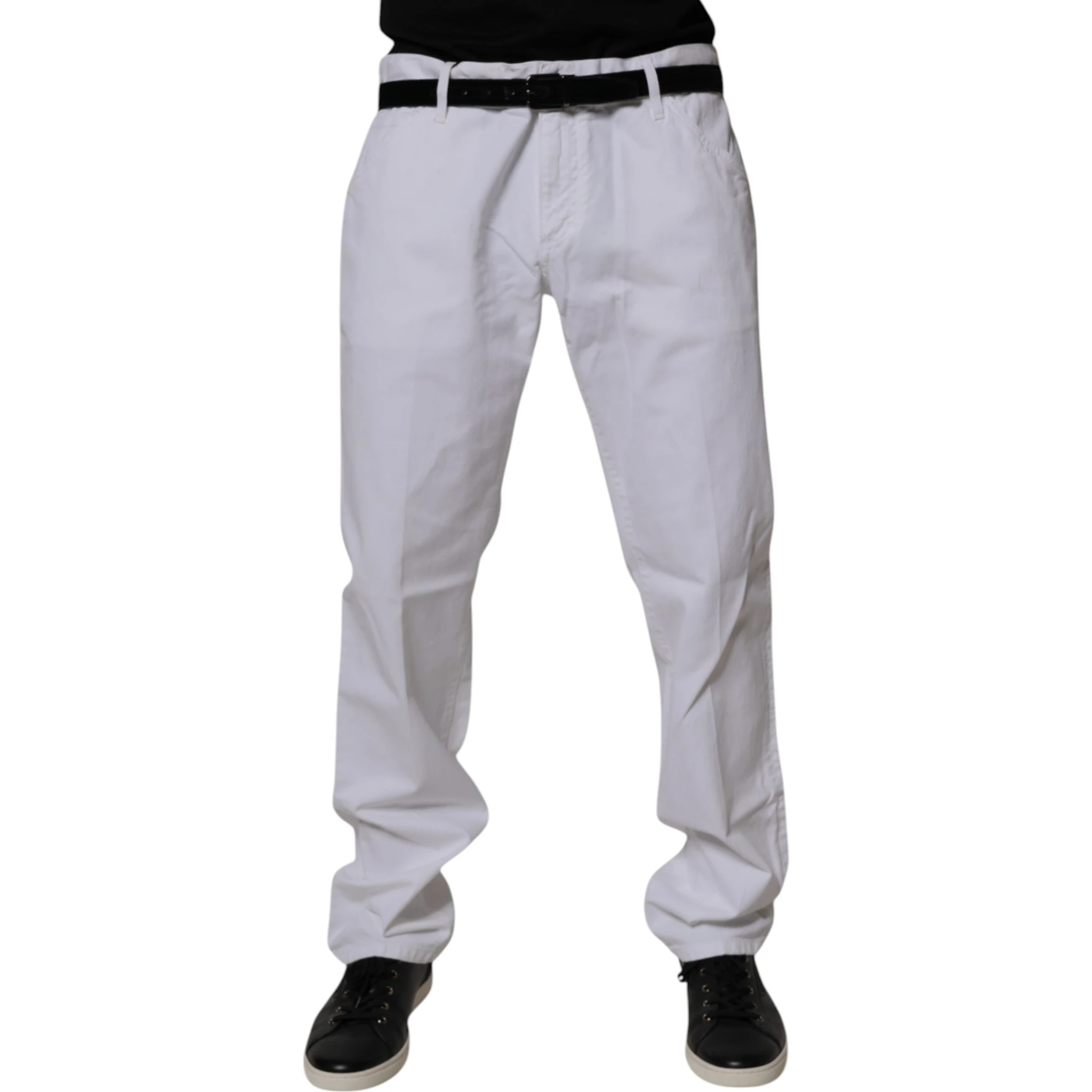 White Cotton Straight Men Denim Jeans