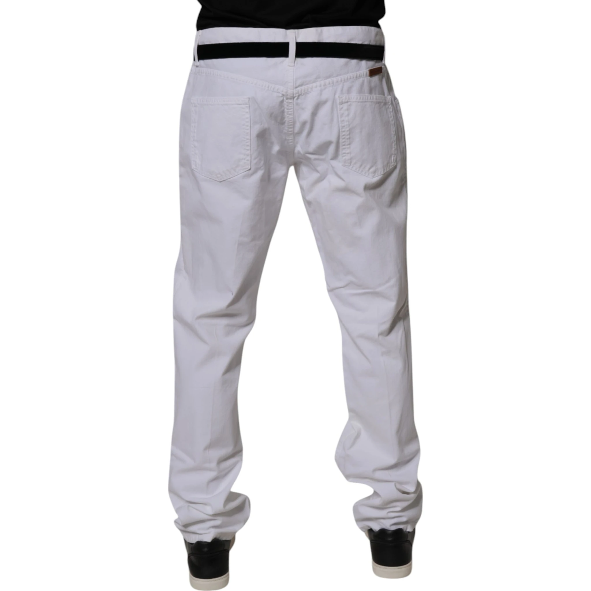 White Cotton Straight Men Denim Jeans