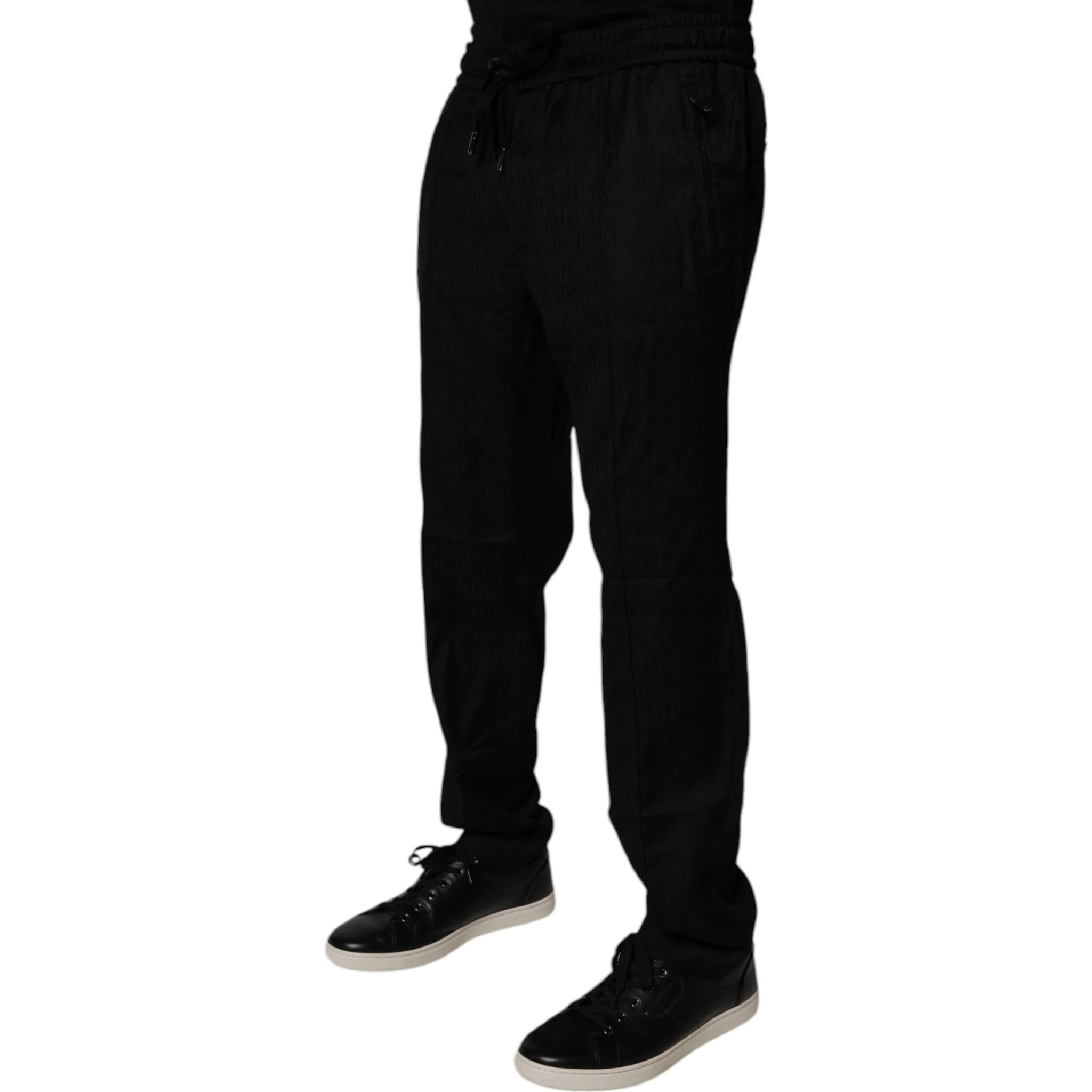 Black Wool Jogger Sweatpants Pants