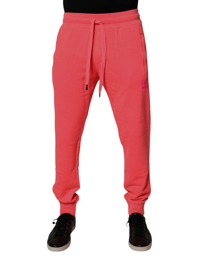 Neon Red Cotton Jogger Men Sweatpants Pants