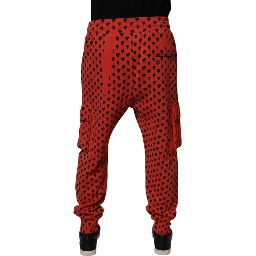 Red Hearts Cargo Jogger Men Sweatpants Pants