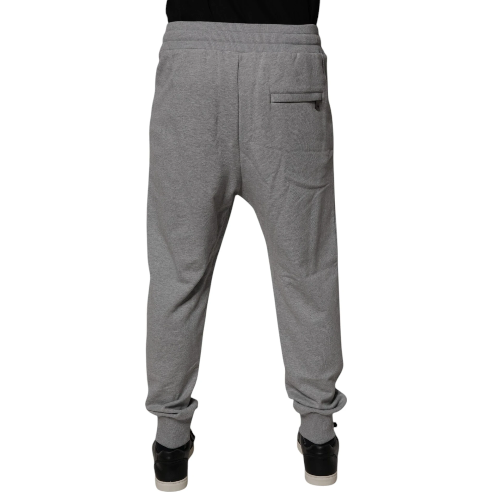 Gray Logo Cotton Men Jogger Sweatpants Pants