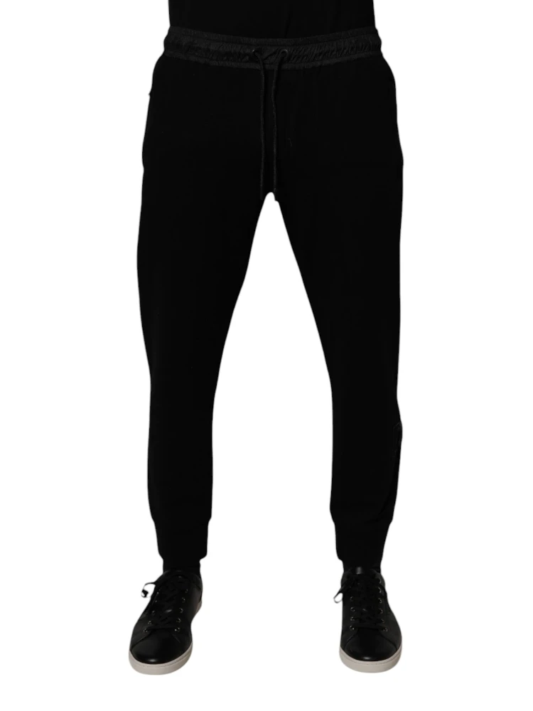 Black Cotton Blend Men Jogger Sweatpants Pants