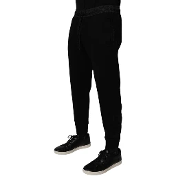 Black Cotton Blend Men Jogger Sweatpants Pants