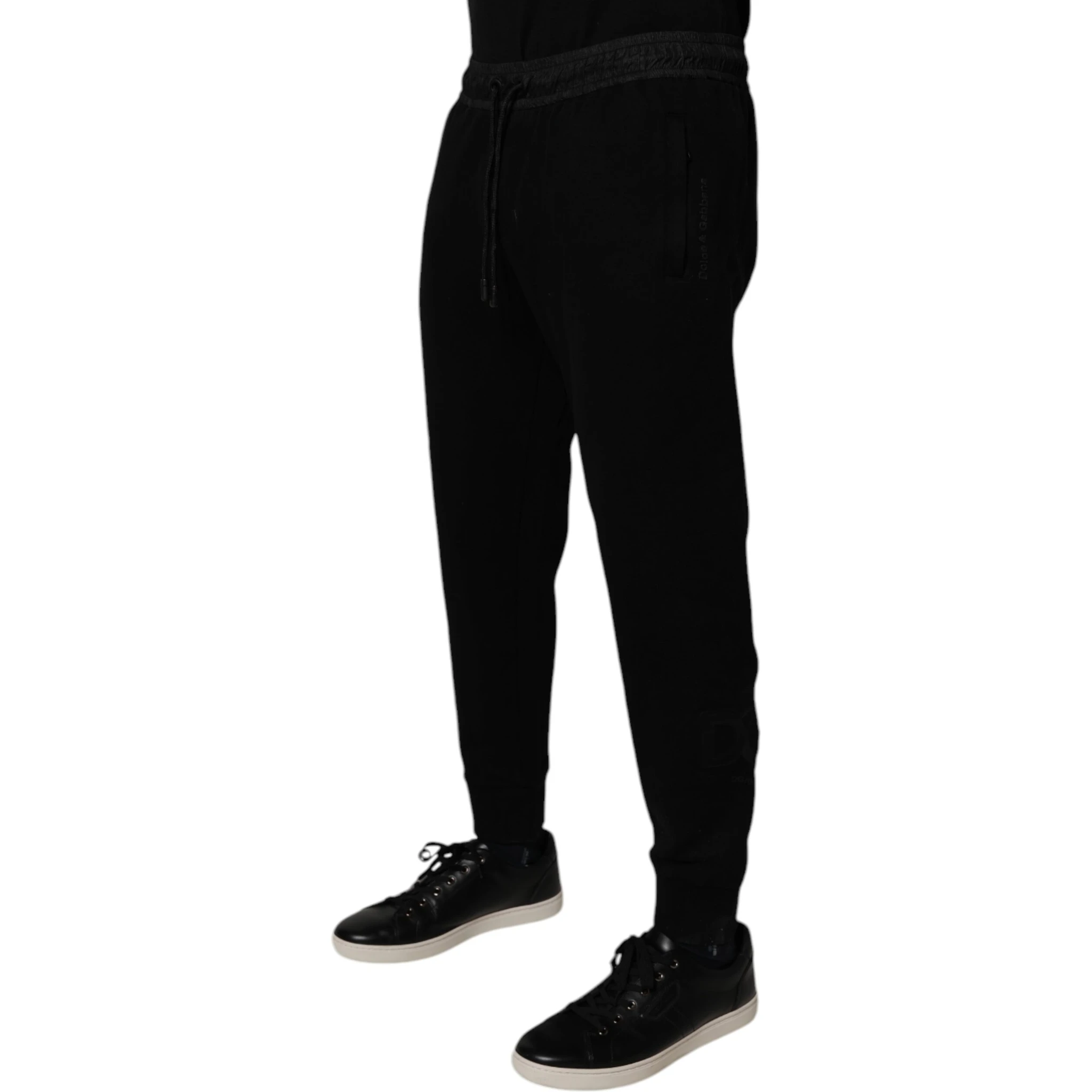 Black Cotton Blend Men Jogger Sweatpants Pants