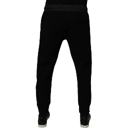 Black Cotton Blend Men Jogger Sweatpants Pants