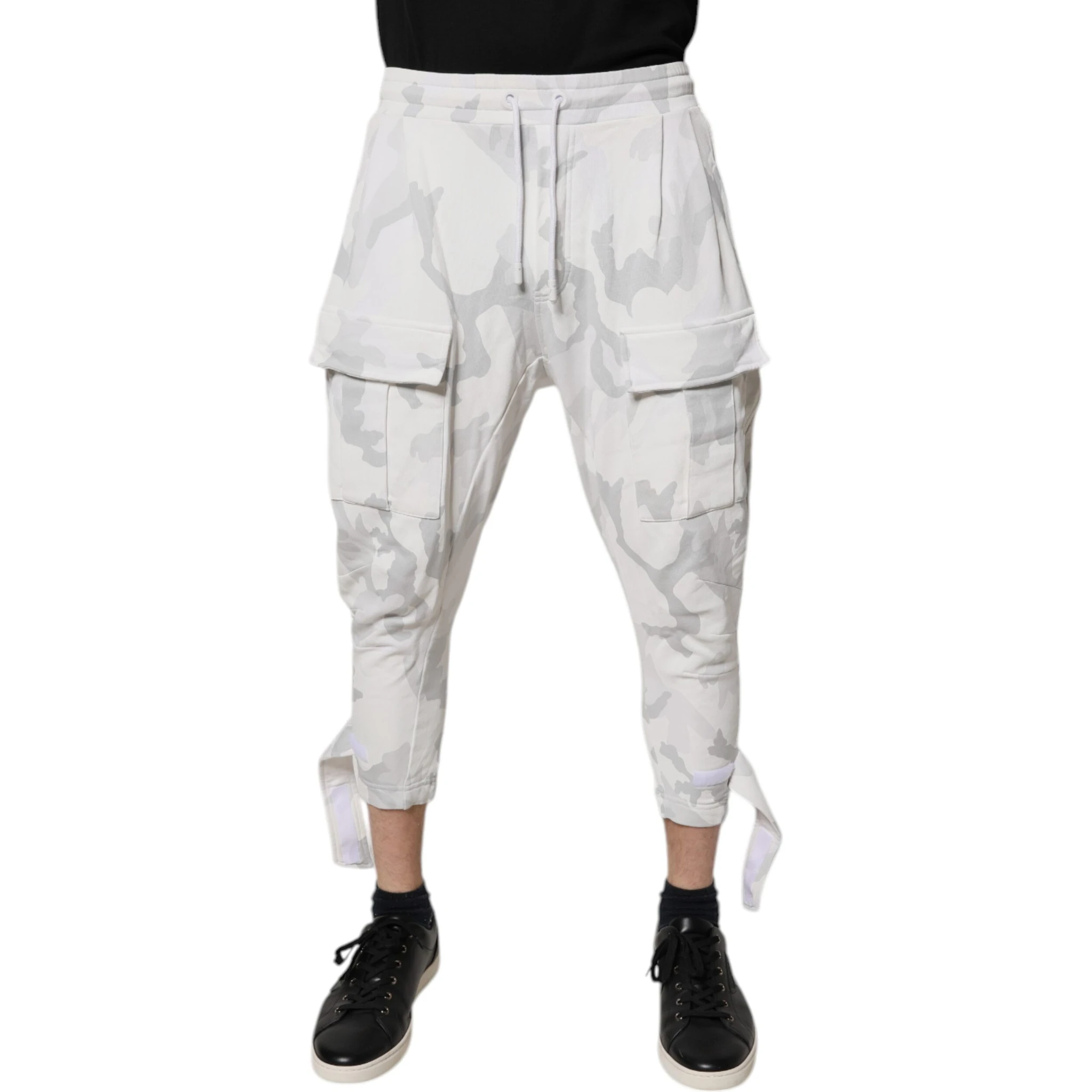 White Camouflage Cargo Jogger Sweatpants Pants