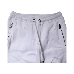 White Logo Tape Jogger Cotton Sweatpants Pants