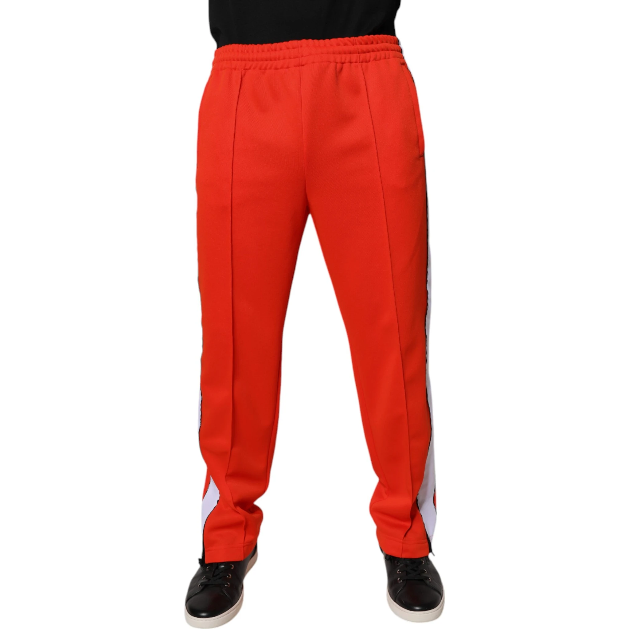 Red White Mid Waist Men Jogger Sweatpants Pants