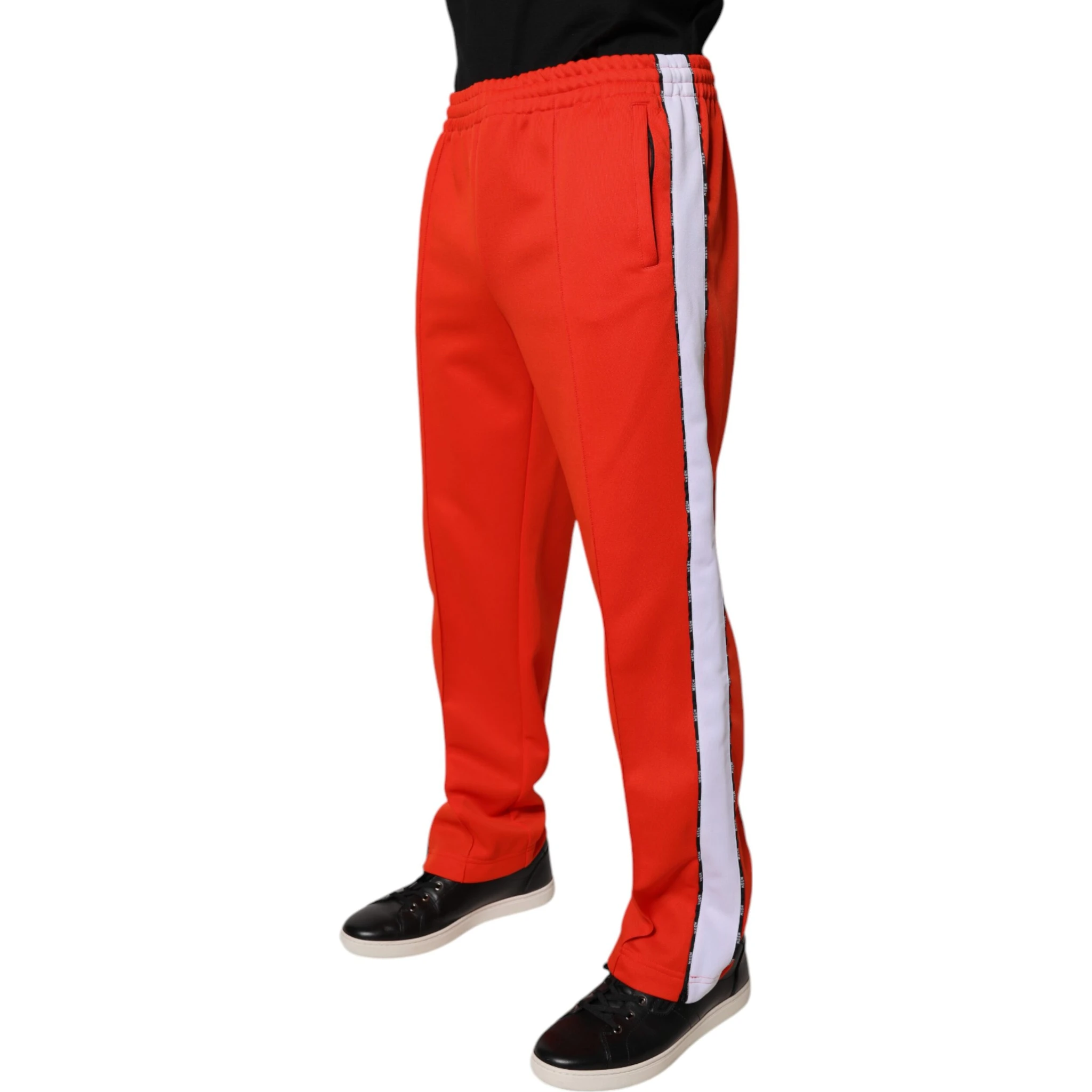 Red White Mid Waist Men Jogger Sweatpants Pants