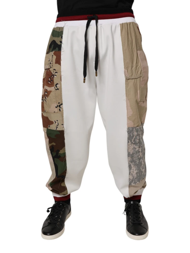 White Camouflage Patchwork Sweatpants Pants alternative