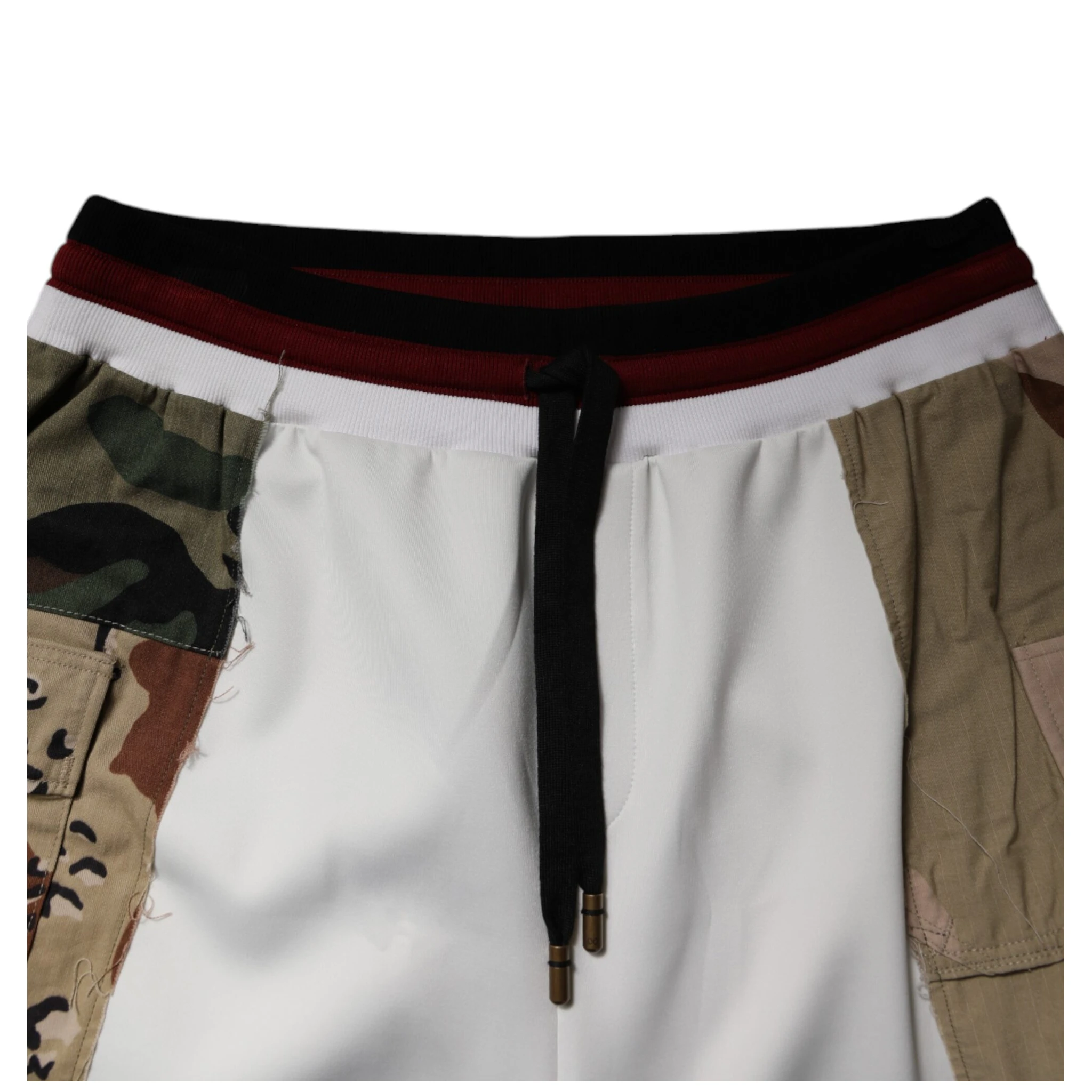 White Camouflage Patchwork Sweatpants Pants