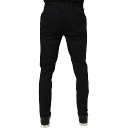 Black Cotton Stretch Skinny Dress Formal Pants
