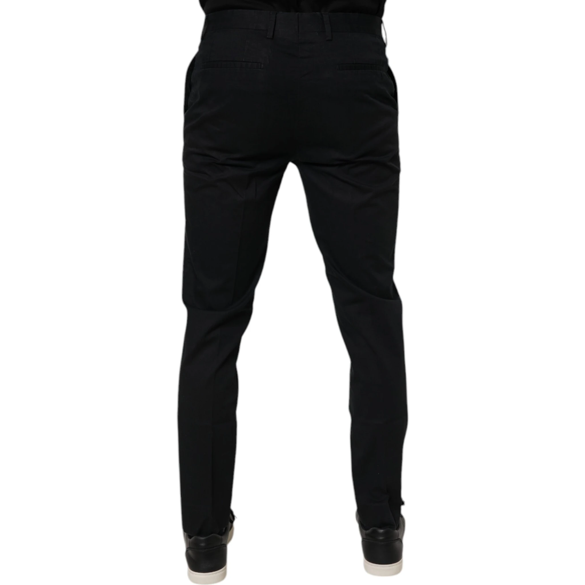 Black Cotton Stretch Skinny Dress Formal Pants