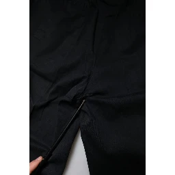Black Cotton Stretch Skinny Dress Formal Pants