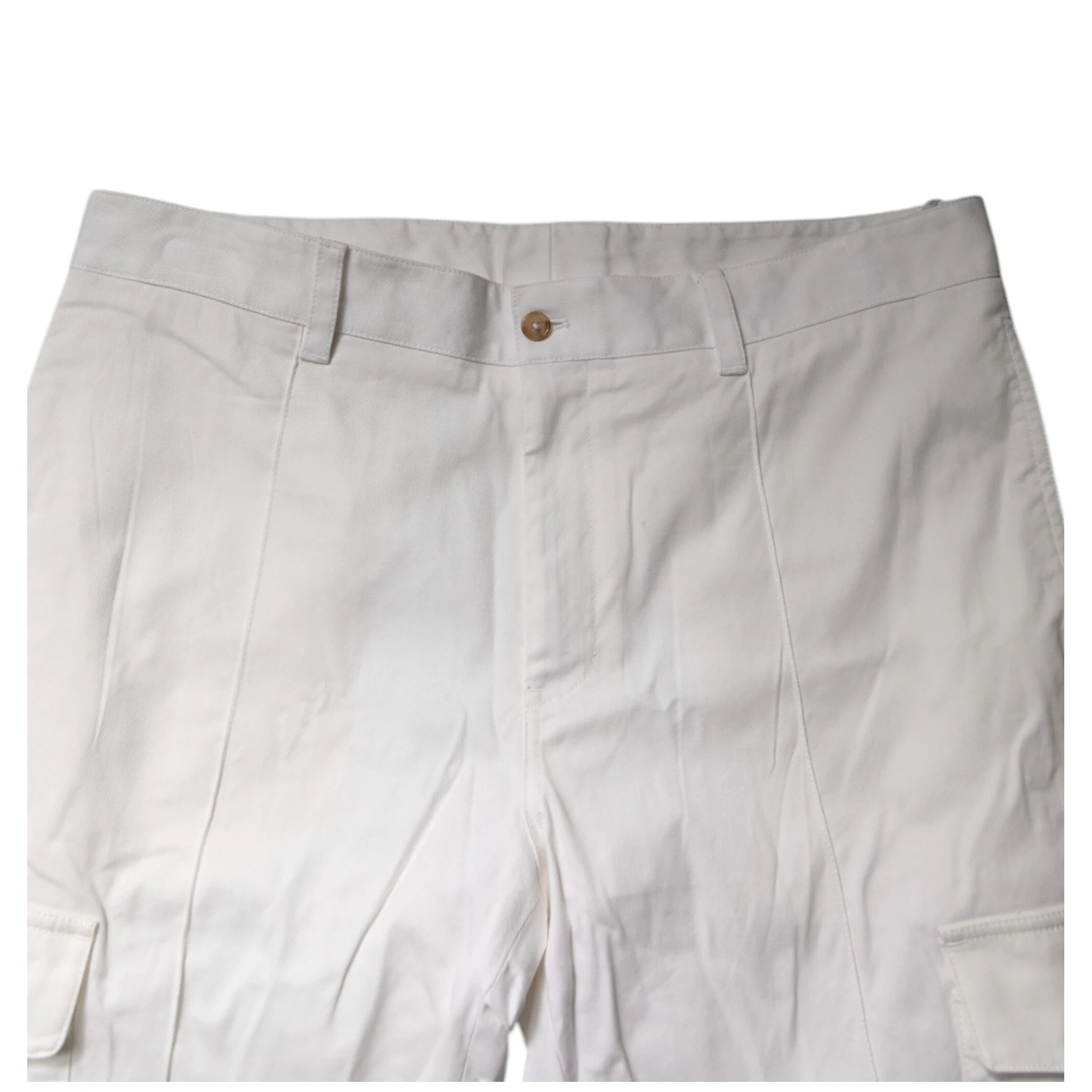 White Cotton Jogger Cargo Skinny Pants