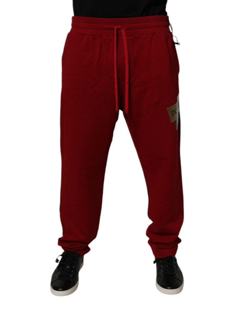 Red Logo Tape Cotton Jogger Sweatpants Pants alternative