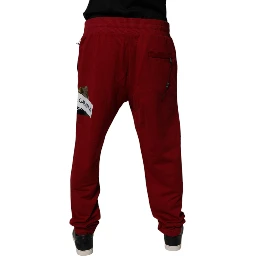 Red Logo Tape Cotton Jogger Sweatpants Pants