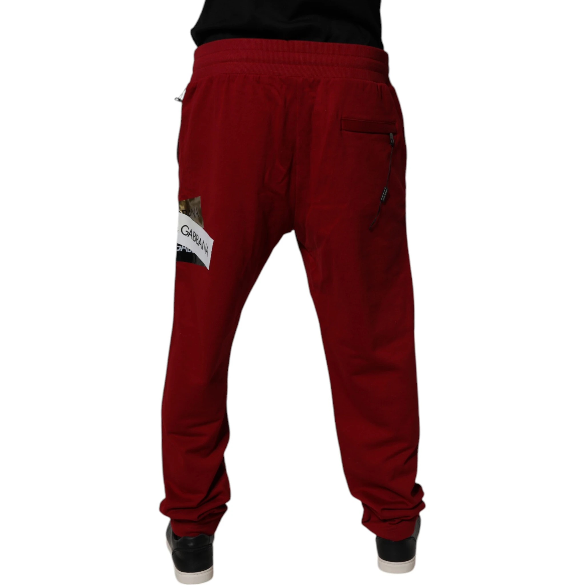 Red Logo Tape Cotton Jogger Sweatpants Pants