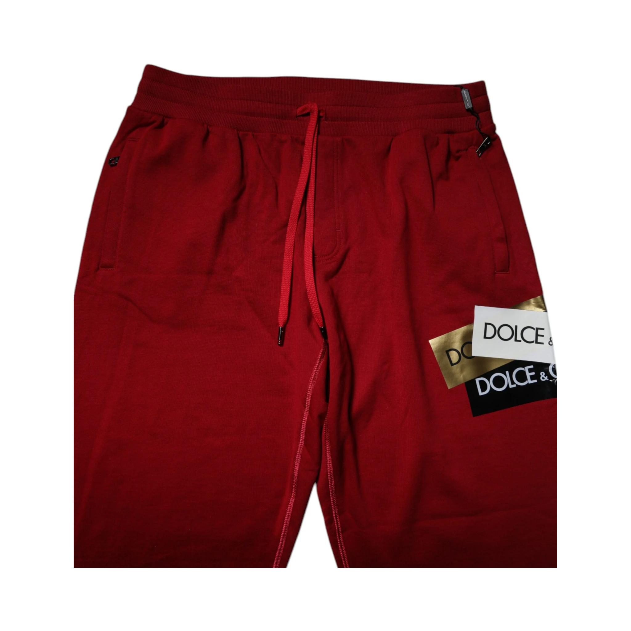 Red Logo Tape Cotton Jogger Sweatpants Pants