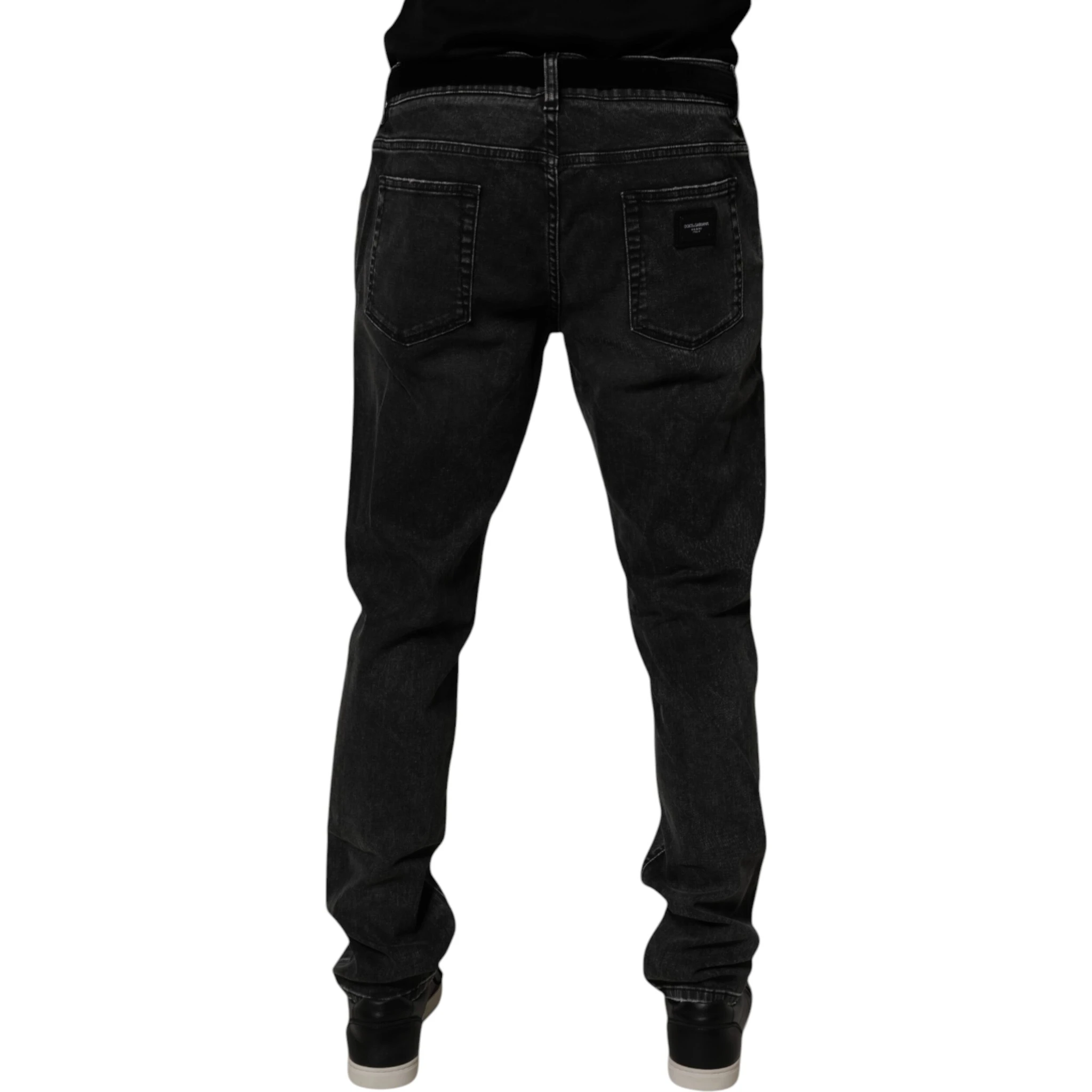 Black Cotton Stretch Men Skinny Denim Jeans