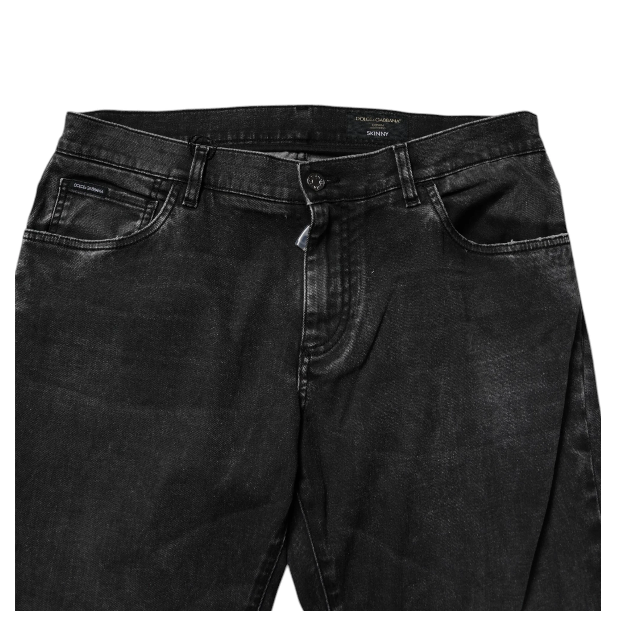 Black Cotton Stretch Men Skinny Denim Jeans