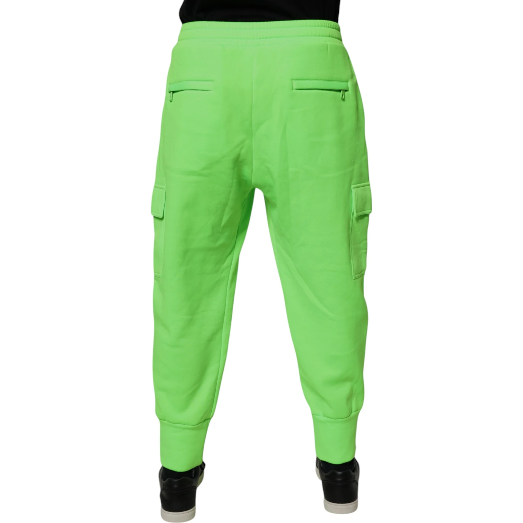 Neon Green Cargo Jogger Men Sweatpants Pants