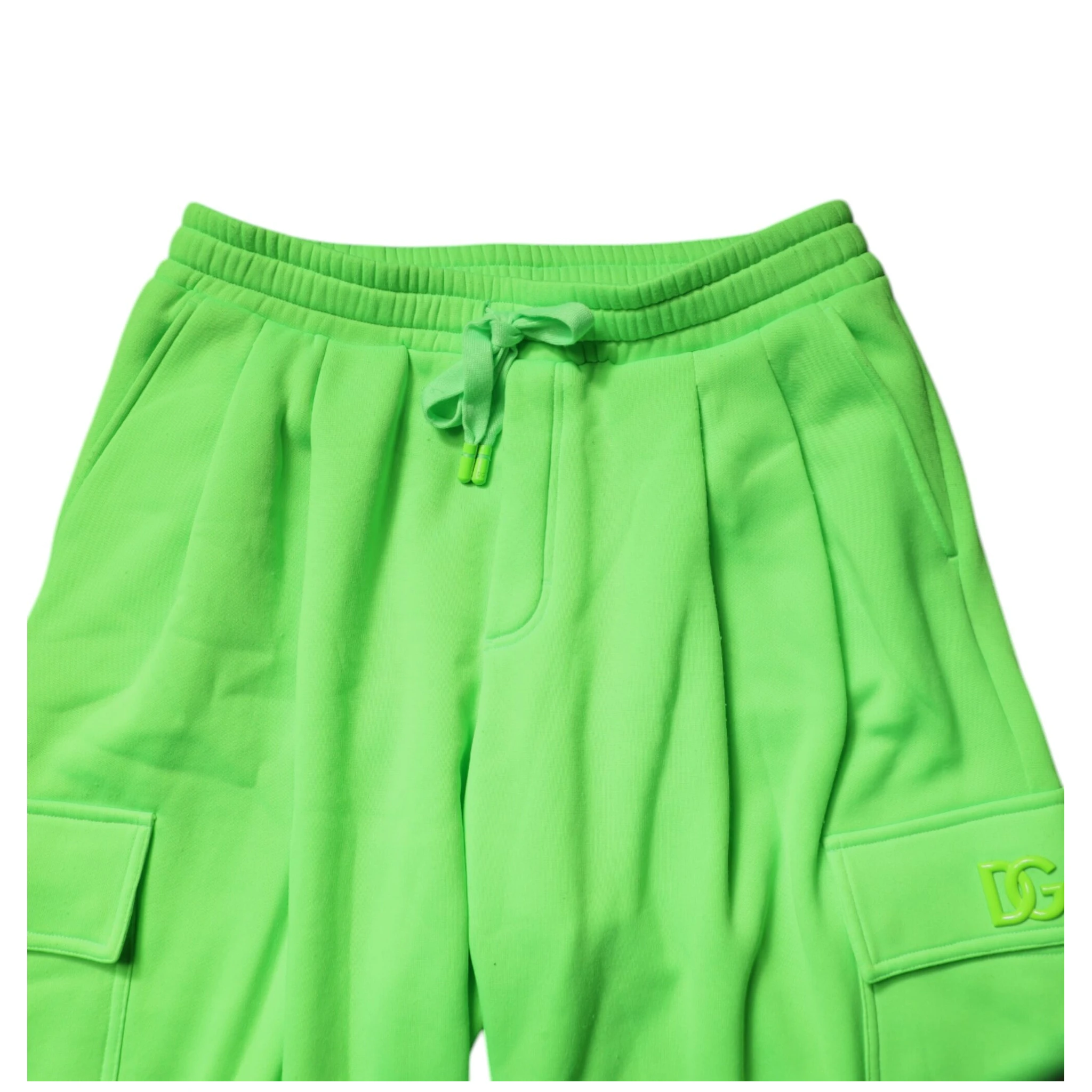Neon Green Cargo Jogger Men Sweatpants Pants