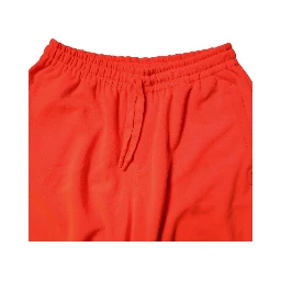 Red Polyester Mid Waist Men Bermuda Shorts