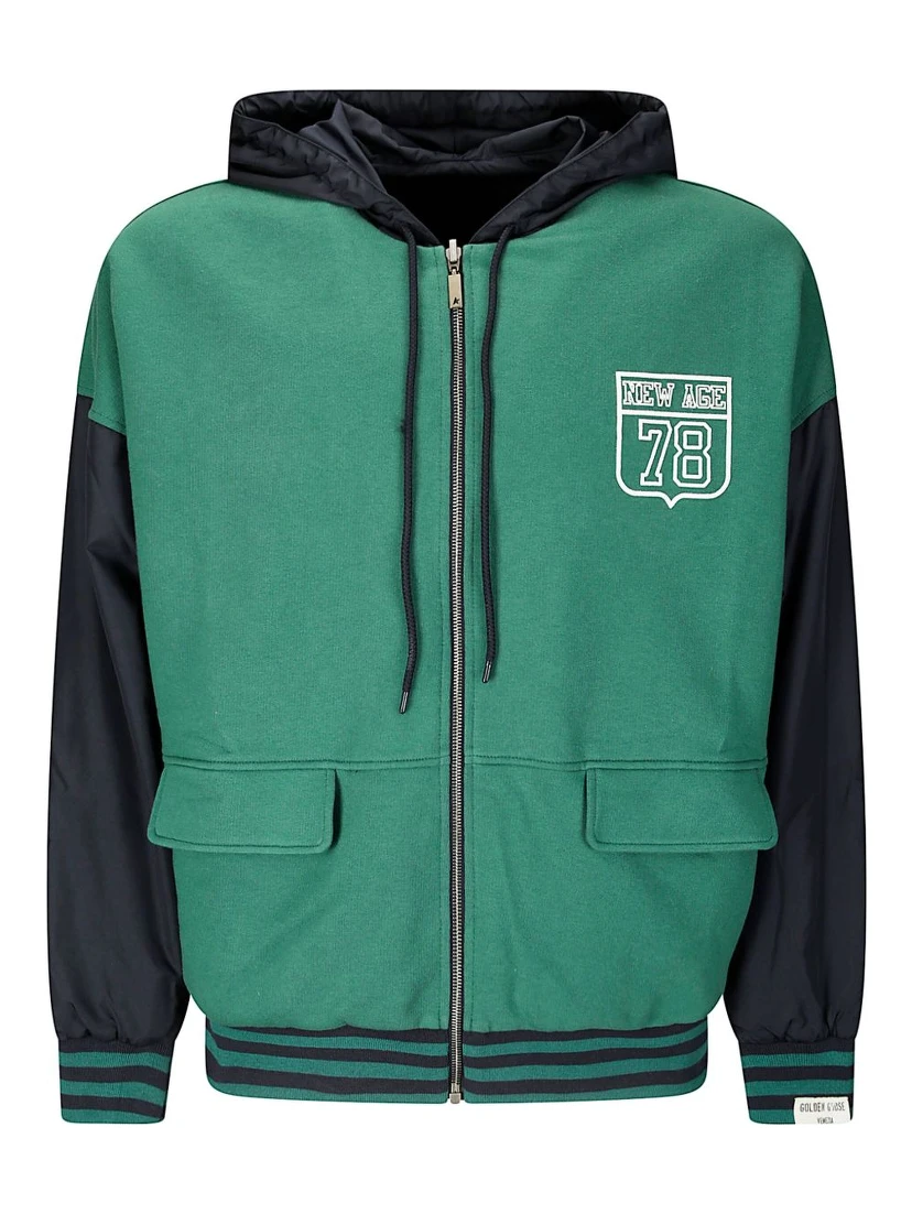 Men's Organic Cotton Reversbile Hoodie In Green