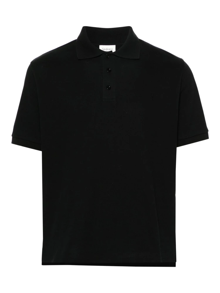 Cassandre-embroidered piqué polo shirt