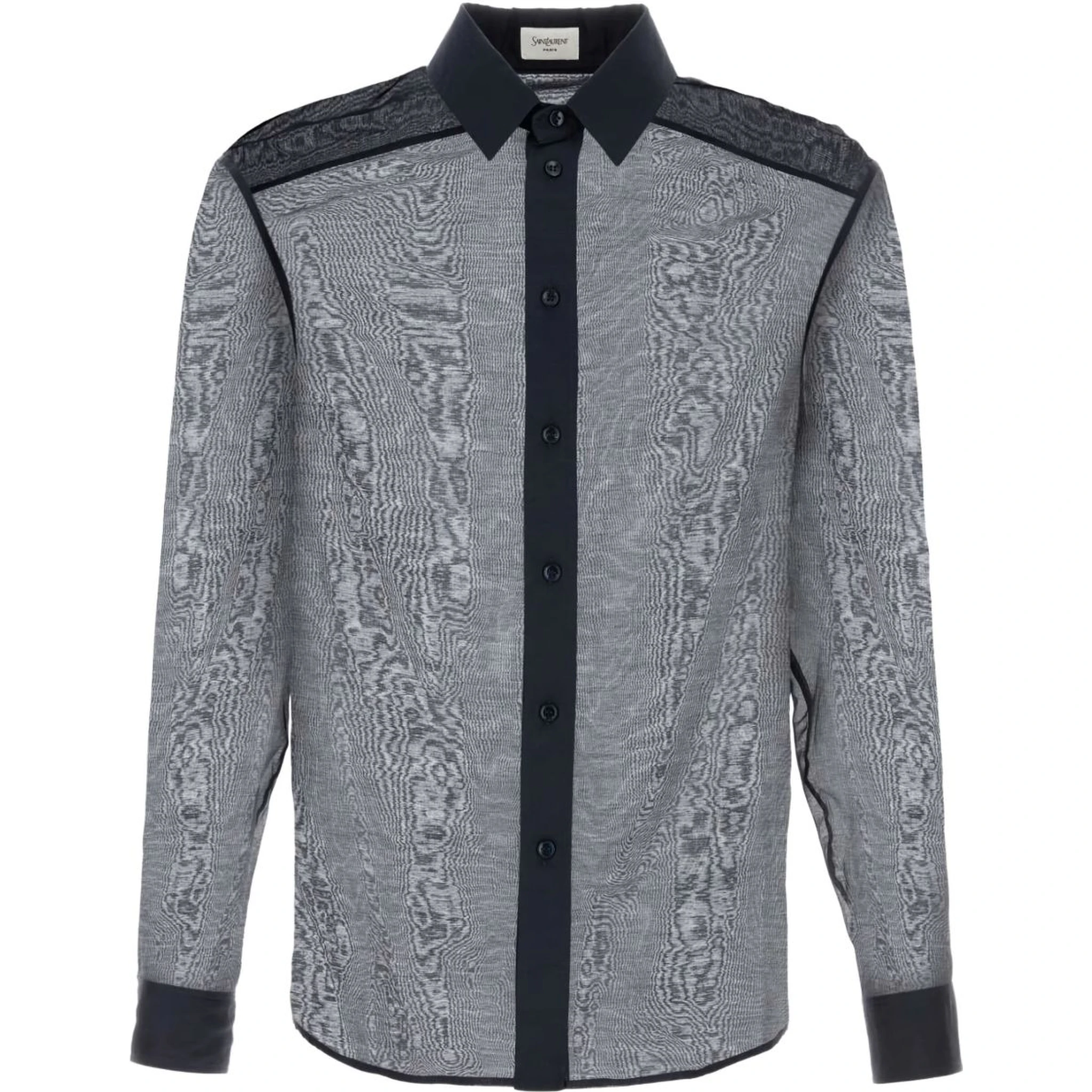 Navy Blue Cotton Blend Shirt