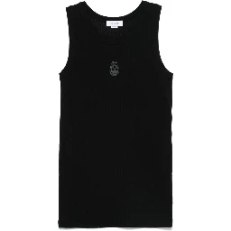 Logo Detail Jersey Tank Top In Black