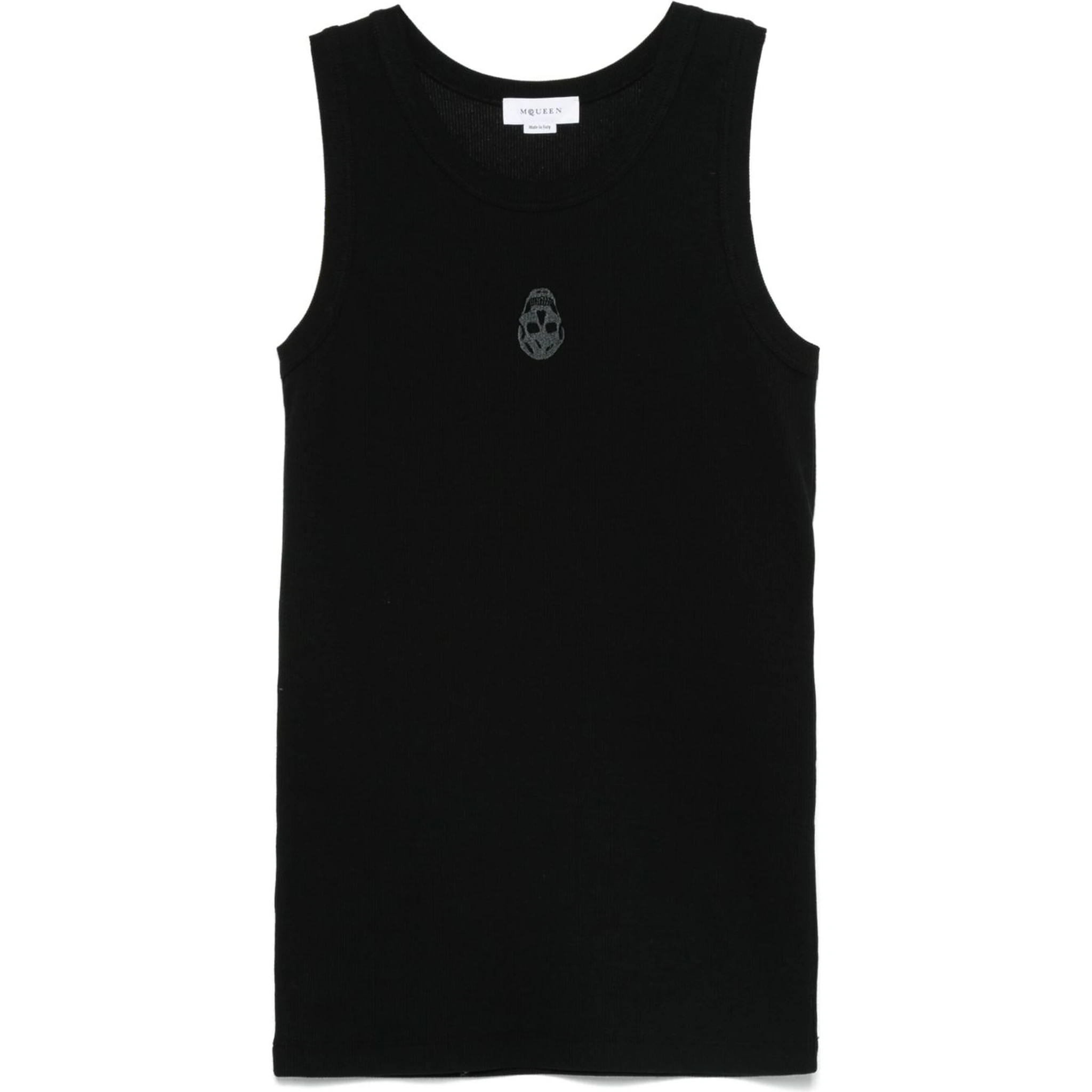 Logo Detail Jersey Tank Top In Black