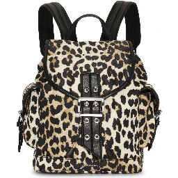 Leopard Print Bucky Small Nylon Backpack