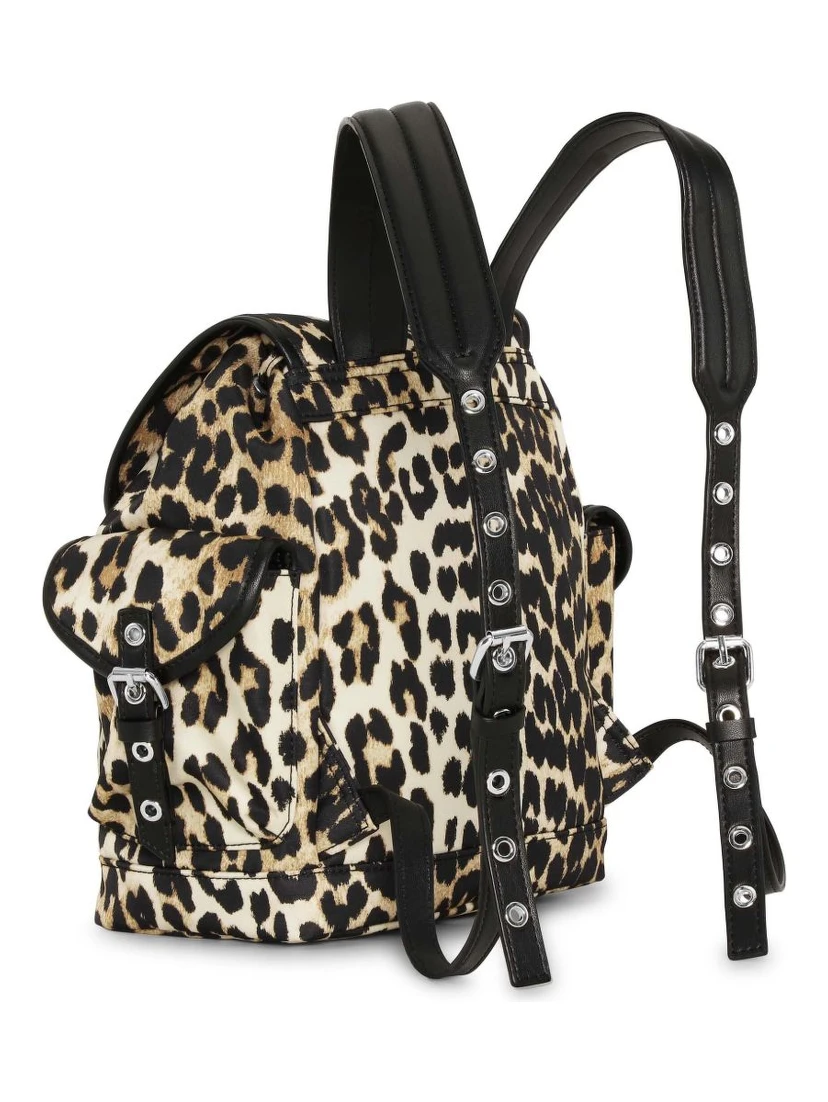 Leopard Print Bucky Small Nylon Backpack