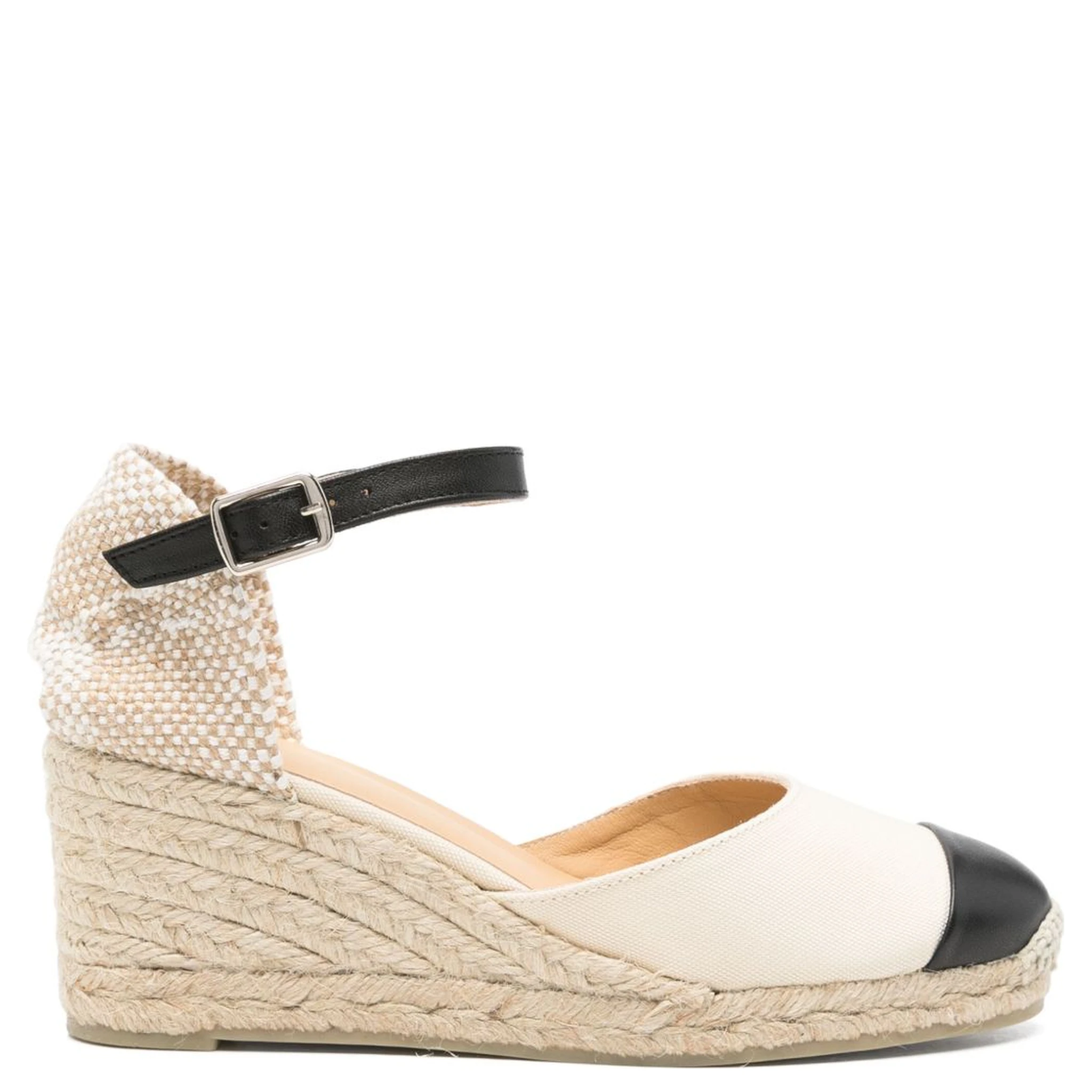 Coraline Canvas Espadrilles Braided Raffia Sole In White