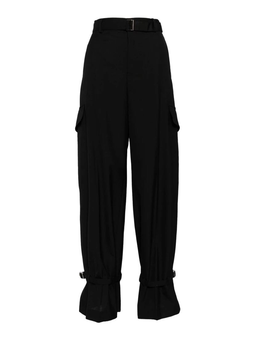 belted tailored trousers