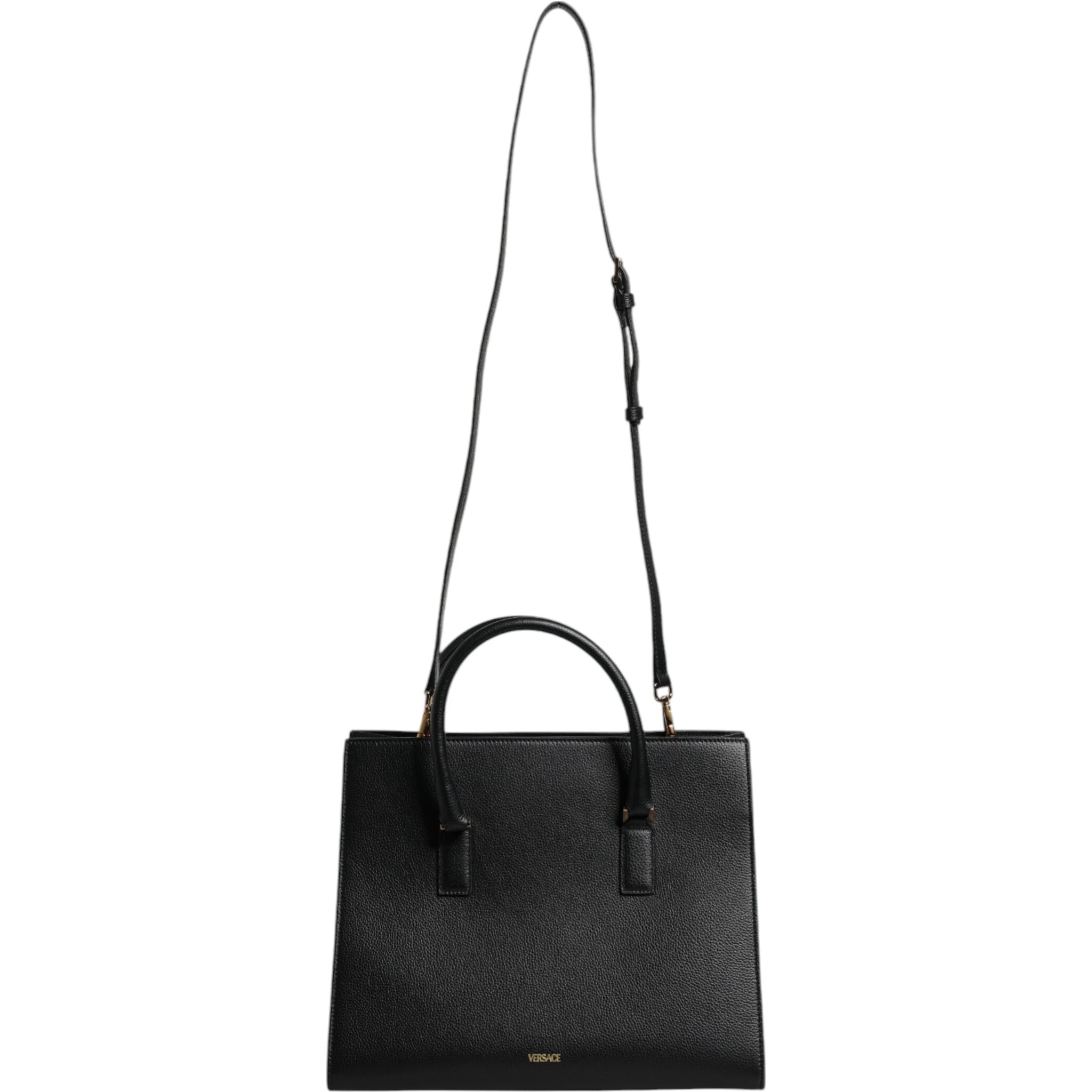 Black Large Leather Top Handle Shoulder Crossbody Bag