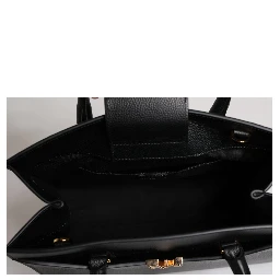 Black Large Leather Top Handle Shoulder Crossbody Bag