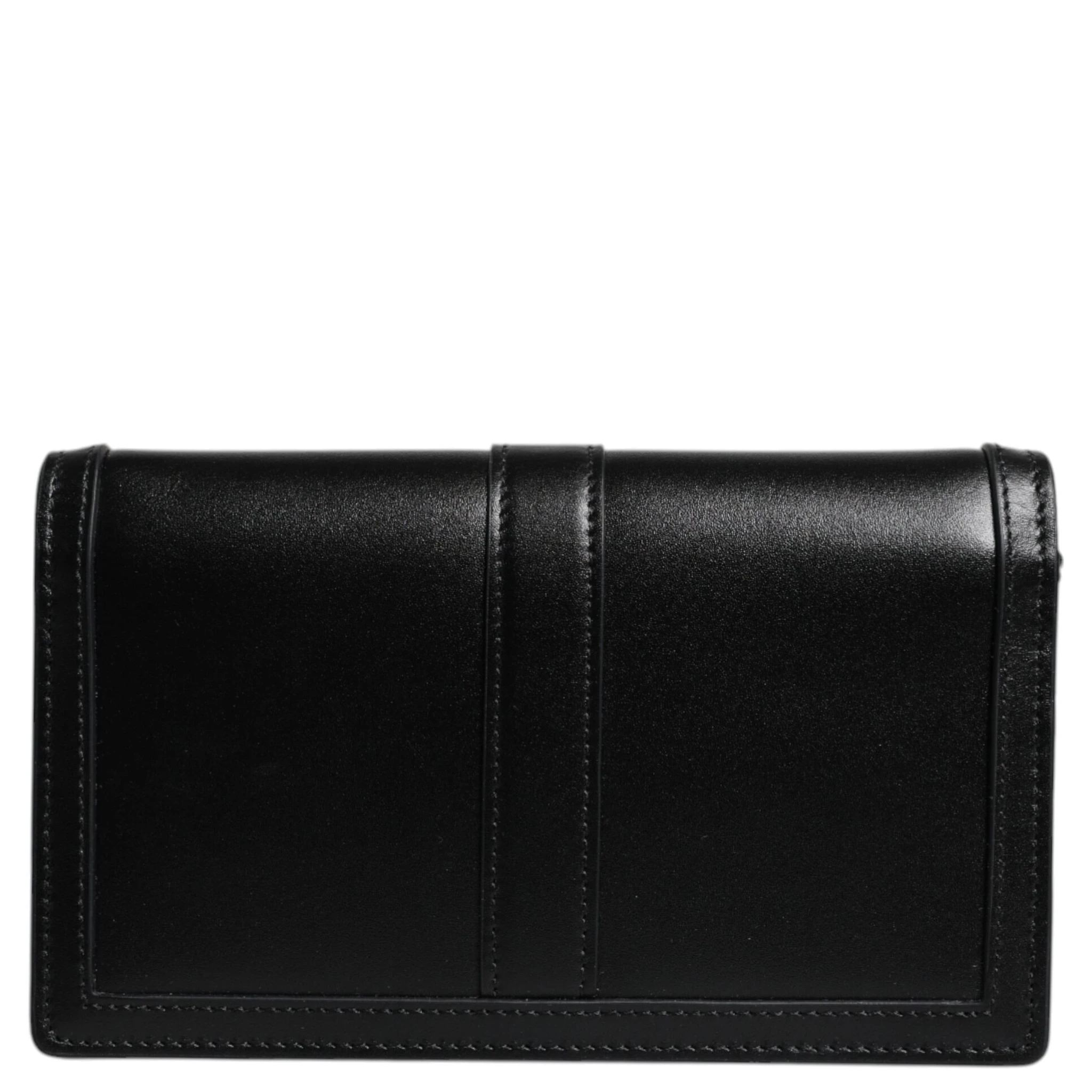 Black Calfskin Leather Chain Strap Shoulder Crossbody Bag