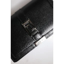 Black Calfskin Leather Chain Strap Shoulder Crossbody Bag