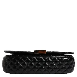 Black Calf Leather Quilted Shoulder Strap Bag